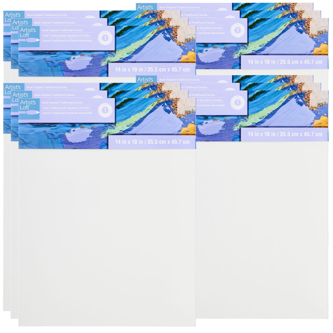 12 Pack: Level 1 Back Stapled Traditional Canvas by Artist's Loft™